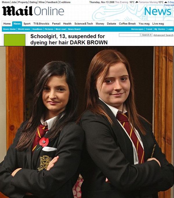 Chelsea (esq.), à direita foi elogiada pela tintura de seu cabelo. Enquanto Kirby (dir.) foi afastada pela diretora até que seu cabelo recuperasse a cor original | Reprodução / Mail Online