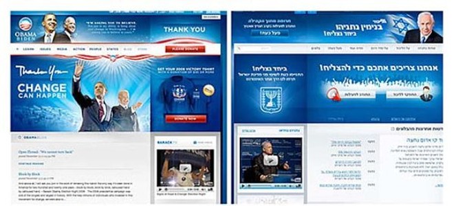 O candidato do conservador Likud se inspirou na vitoriosa ferramenta de campanha do democrata norte-americano | Reprodução New York Times