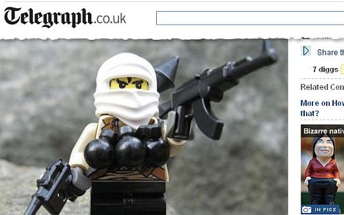 Reprodução de imagem do "lego" Bin Laden | Reprodução G1