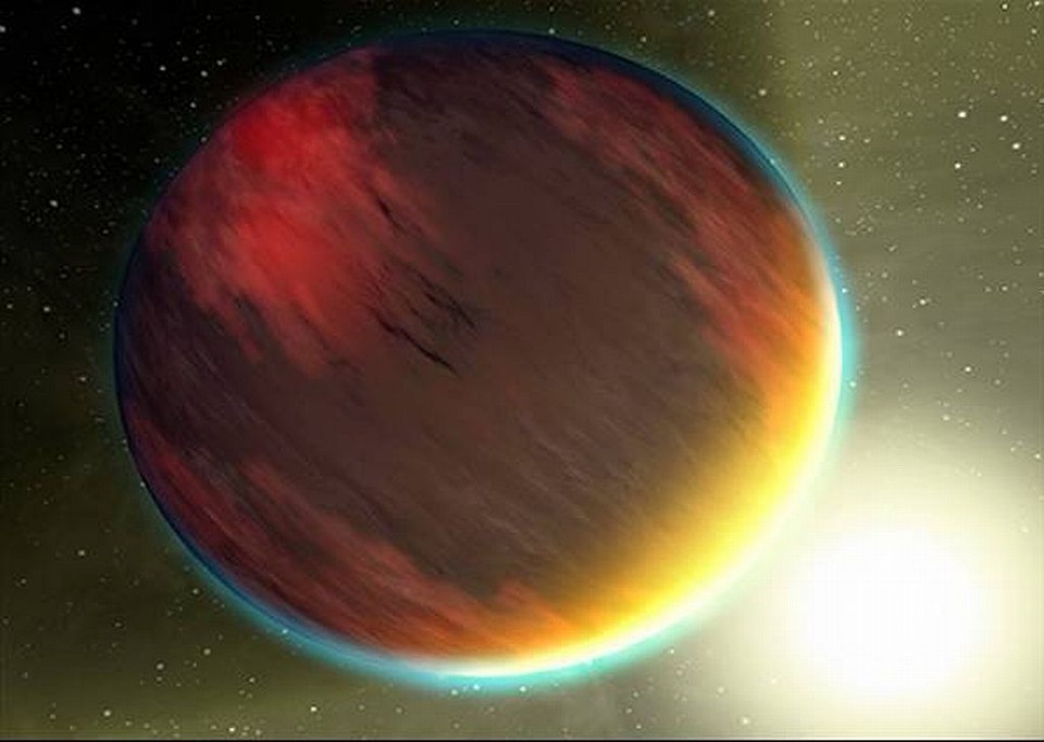 Concepção artística de "Júpiter Quente", planeta que gira muito próximo de sua estrela, como o HD 189733b | Divulgação / Nasa