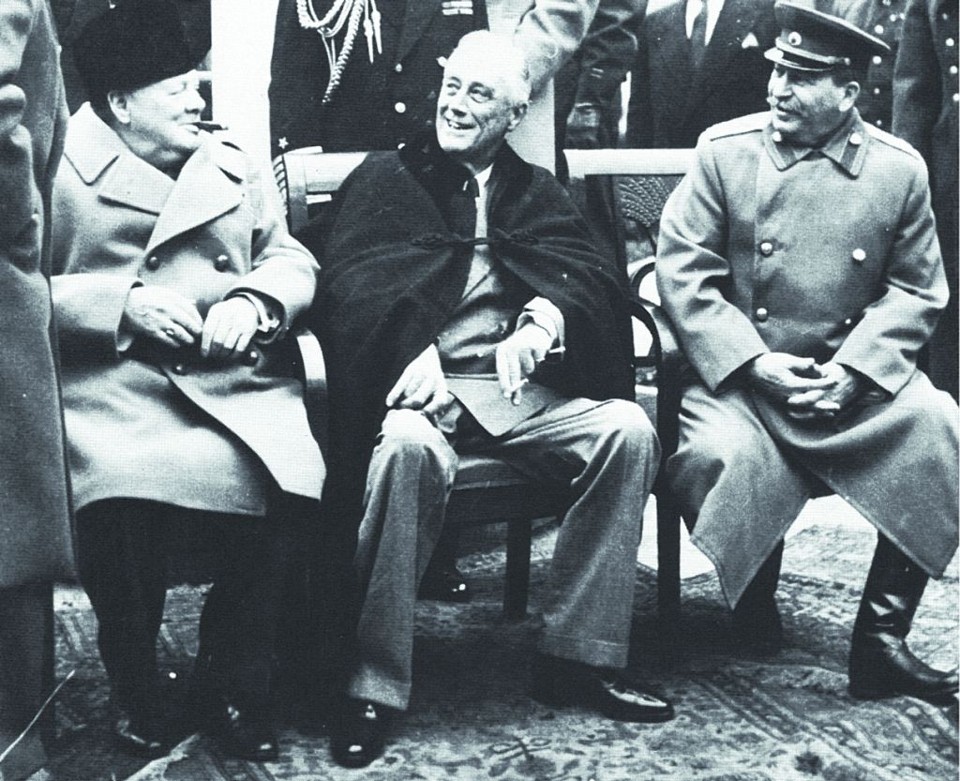 Churchill, Roosevelt e Stálin: os três grandes inimigos de Hitler. |