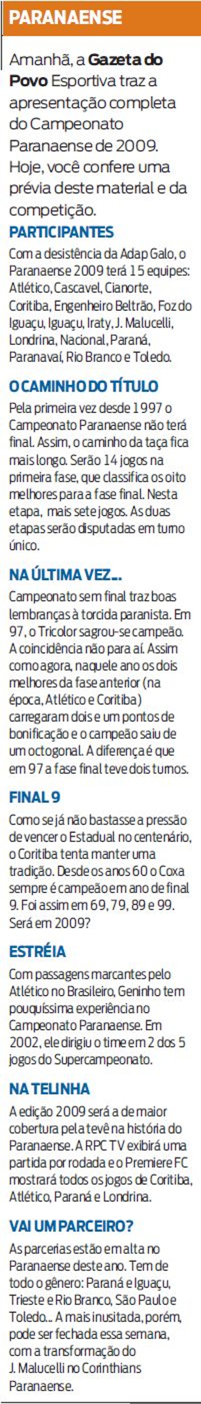 Saiba mais sobre o Paranaense | 