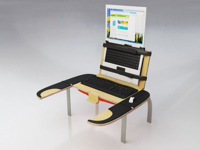 A Mesa Siri é finalista da categoria especial na modalidade estudante. Funcional e versátil, o móvel é voltado aos usuários de laptop |