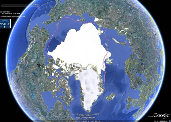 O Google Ocean oferece desde pontos de surfe e rotas de animais monitorados até detalhes dos mares gelados (foto) | Google Hearth/Reprodução