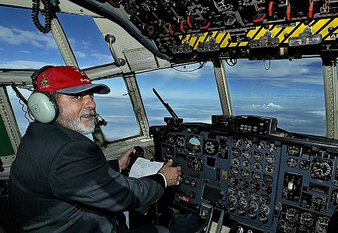 Presidente Lula a bordo do avião presidencial | 