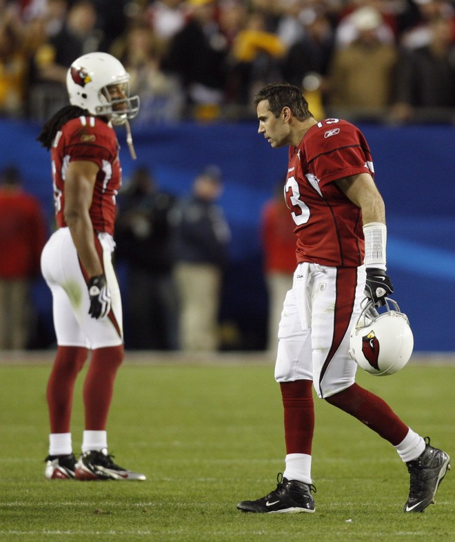 Jogadores Arizona Cardinals desolados com a derrota na final do Super Bowl |