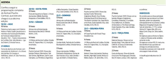 Confira a seguir a programação completa do festival Psycho Carnival | 