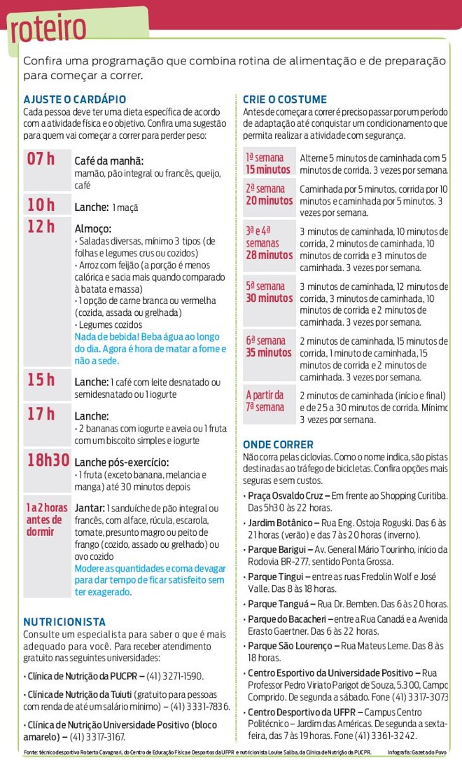 Confira uma programação que combina alimentação e corrida |