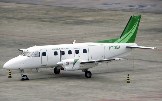 O avião igual ao modelo do Bandeirante da Embraer que caiu no Amazonas | Divulgação/Embraer