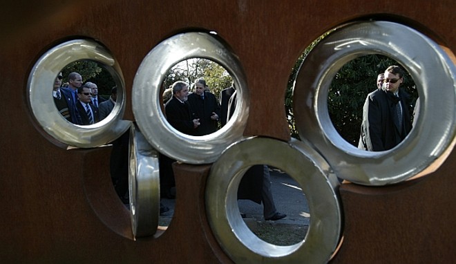 Flagrante da visita ao Museu do Comitê Olímpico Internacional de Genebra, Suíça | 