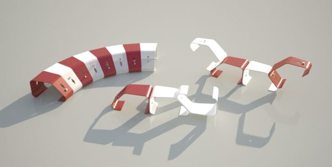 Finalista na modalidade profissional/residencial, o módulo Blanc Rouge pode ser usado como revestimento para banheiro e móveis |