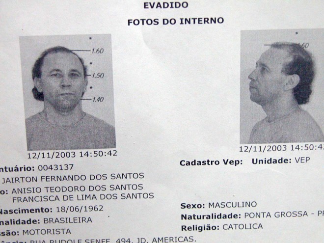 Ficha criminal de Jairtom Fernando dos Santos, 47 anos, procurado pela polícia | 