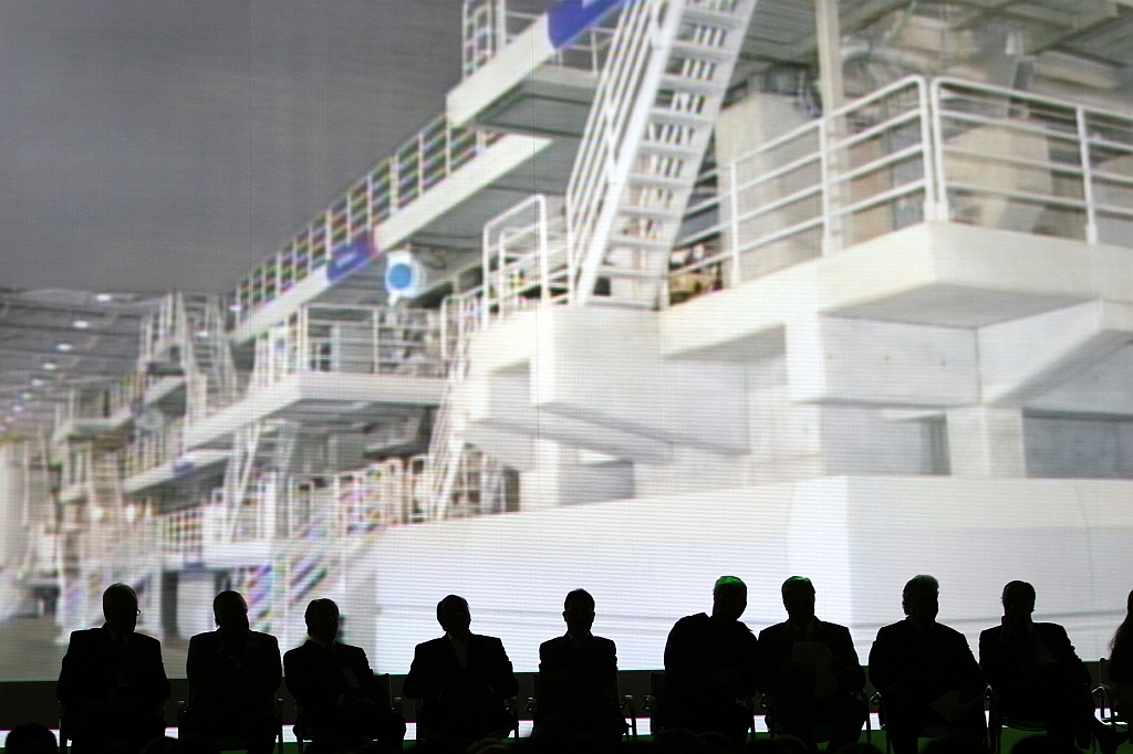 Inauguração da nova máquina de papel da Klabin, em Telêmaco Borba, setembro do ano passado: BNDES financiou quase 80% do projeto de expansão da empresa. | Henry Milleo/Gazeta do Povo