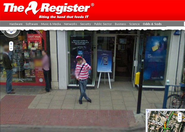 Wally estava em frente a uma operadora de telefones celulares, em Londres | Reprodução