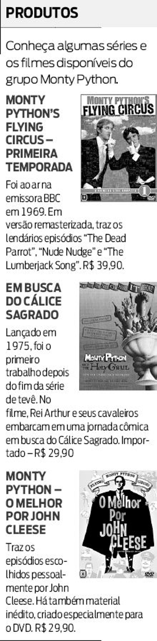 Confira algumas séries e os filmes do grupo Monty Python |