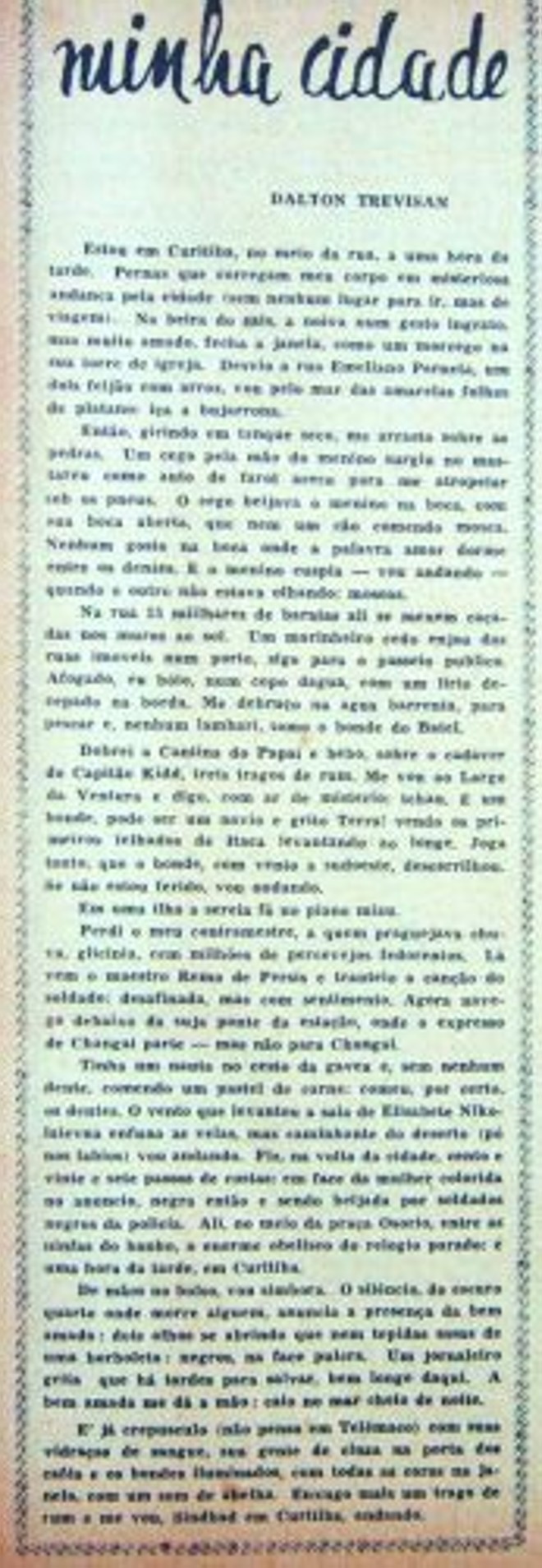 Dalton Trevisan: desconstruindo Curitiba |