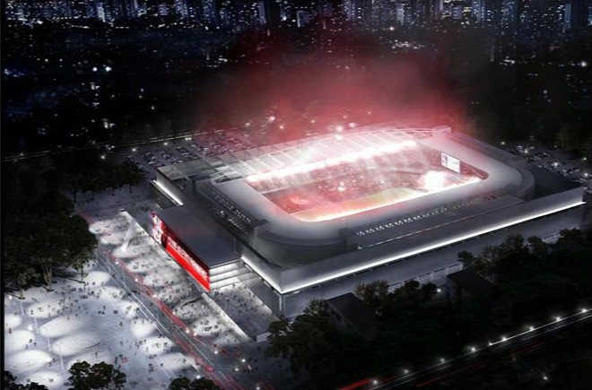 E esta é a provável Arena da Baixada em 2014 | Reprodução / Projeto Atlético