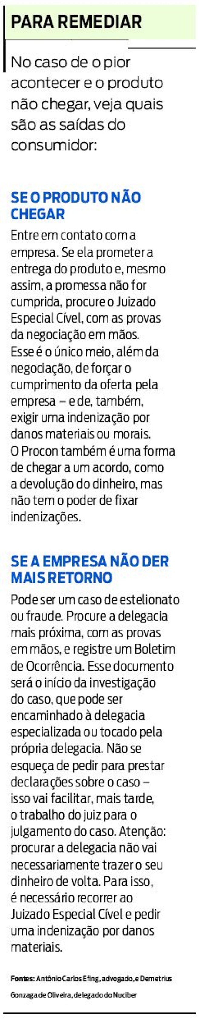 No caso de o produto não chegar, veja quais são as saídas | 