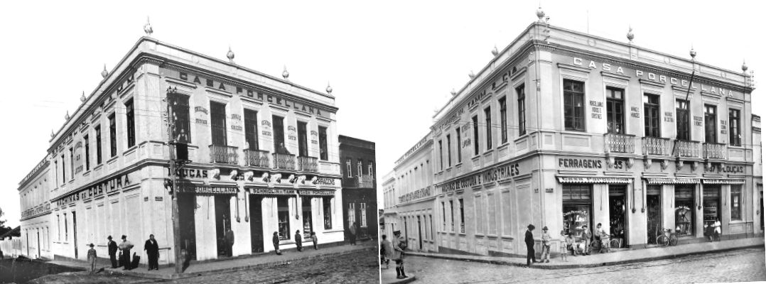 Frederico Schmidlin, em sociedade com Wilherm Tamm, montou sua loja, em prédio próprio, na esquina da Rua Riachuelo com a São Francisco |