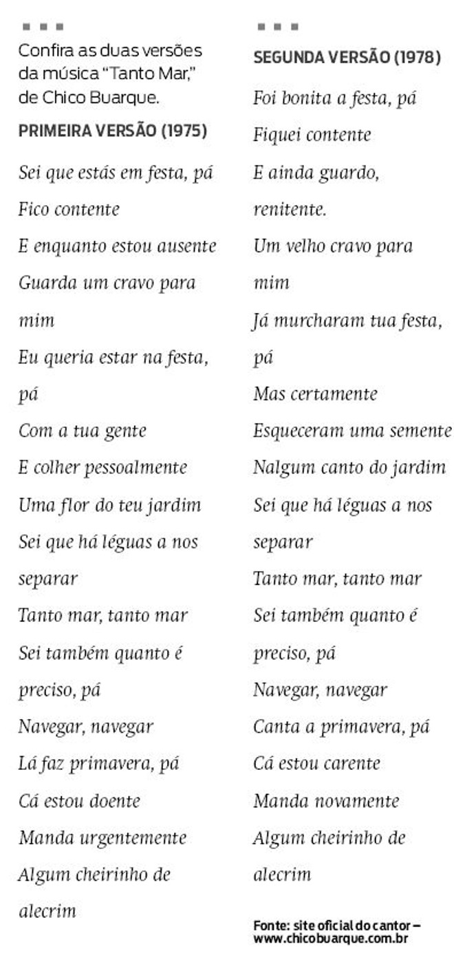 Confira as duas versões da música