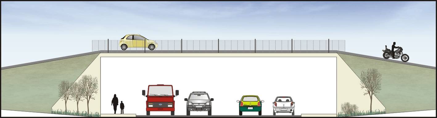 Projeto de viaduto inclui calçada para passagem de pedestres | Divulgação/Ecovia
