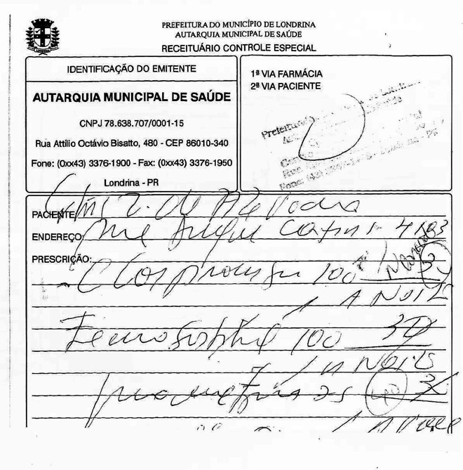 Uma das receitas que rendeu multa a médico: quem quiser denunciar precisa levar o documento até a Vigilância Sanitária | 