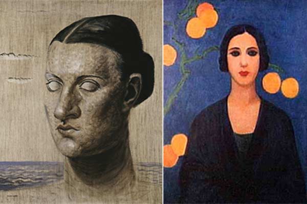 As telas "Retratos de Maria", de Portinari, e "Figura em Azul", de Tarsila do Amaral, roubadas no fim de semana | Divulgação