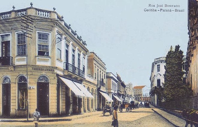 Postal impresso em cores da Rua José Bonifácio, editado na década de 1910 | 
