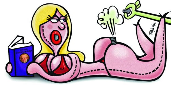 A personagem Amely é uma boneca inflável que pensa e fala |