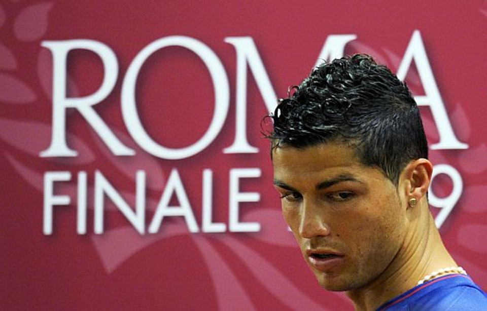 A última partida de Cristiano Ronaldo pelo Manchester United foi a final da Liga dos Campeões, contra o Barcelona, em Roma. | Lluis Gene/AFP
