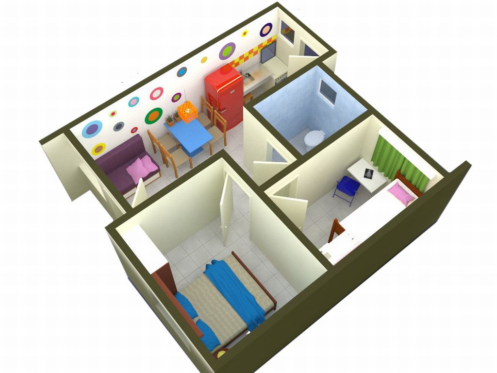 Projeto de casa popular adequada para cadeirantes da arquiteta Rafaela Stramandinoli: portas e circulação maiores do que o padrão da Cohab | Divulgação