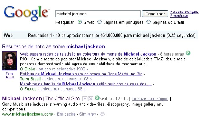 Ao pesquisar as palavras 