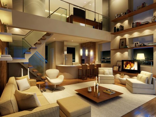 Perspectiva do apartamento duplex do Universe da Thá/Rossi | 