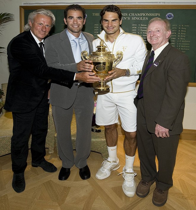 Encontro de lendas: Bjorn Borg, Pete Sampras, Roger Federer e Rod Laver |