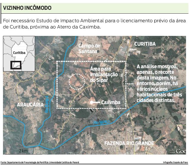 Veja no mapa a área para implantação do Sipar |