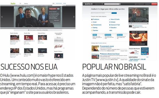Conheça o hulu.com e o justin.tv |