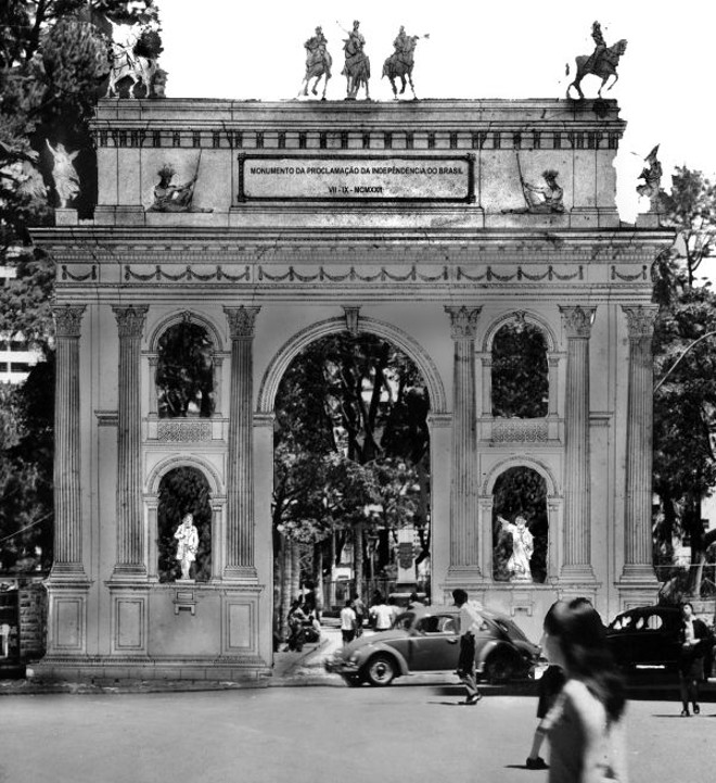 Em 1922 o construtor João De Mio projetou um Arco do Triunfo para ser construído na entrada da Praça Osório, para comemorar o Centenário da Independência. Não se concretizou | 