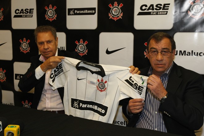 Joel e Juarez Malucelli, presidente de honra e presidente do Corinthians Paranaense |