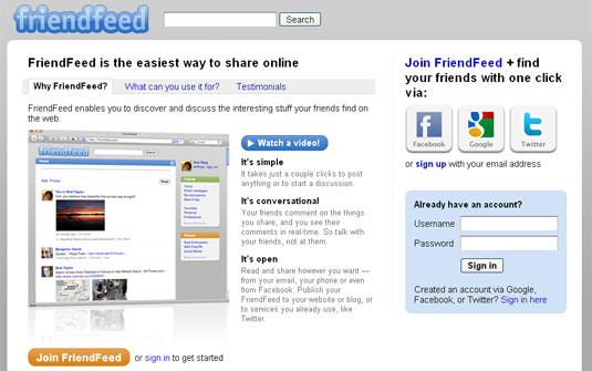 Reprodução FriendFeed permite compartilhamento de atividade com amigos em redes sociais | Divulgação