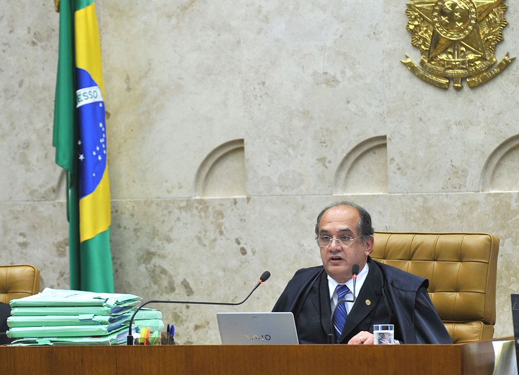 O presidente do STF, ministro Gilmar Mendes, durante o julgamento da denúncia feita pelo MPF contra o ex-ministro da Fazenda o deputado federal Antonio Palocci | Rodrigues Pozzebom / Agência Brasil