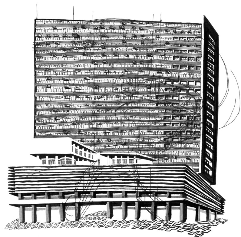 Uma das ilustrações de Carla Caffé para o livro Av. Paulista: obras de arte que convidam a descobrir prédios paulistanos | Reprodução