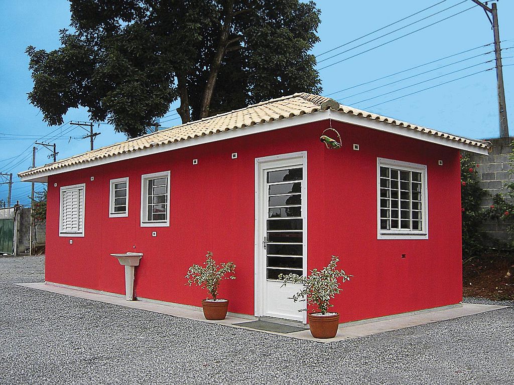 Casa montada com o sistema de paredes de concreto da Brasitherm. As paredes são únicas e possuem sistema de ventilação interno | Brasitherm/Divulgação