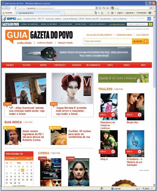 O novo Guia: filmes e estabelecimentos podem ser indicados pelo internauta | Reprodução