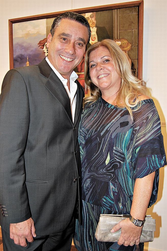 Empresários da moda, Renato e Rose Miranda no vernissage de Juarez Machado | 