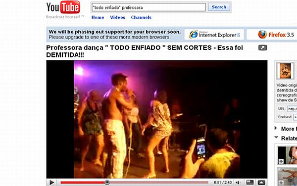 Vídeo em que professora aparece fazendo coreografia sensual é divulgado na internet | Reprodução/Youtube