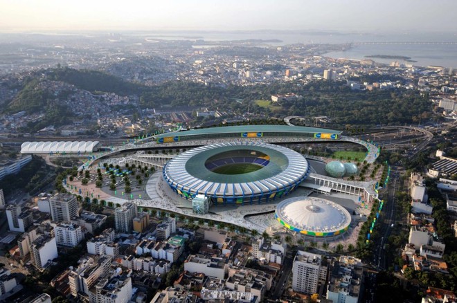 O projeto de como devem ficar o Maracanã (palco da abertura, do encerramento e da final do futebol) e o Maracanãzinho (casa do vôlei): mais dinheiro para instalações já reformadas para o Pan |