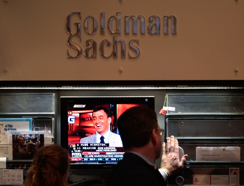 Nos EUA, resultado da bolsa só não foi melhor por causa do resultado da Goldman Sachs, que não agradou o mercado | Chris Hondros/AFP