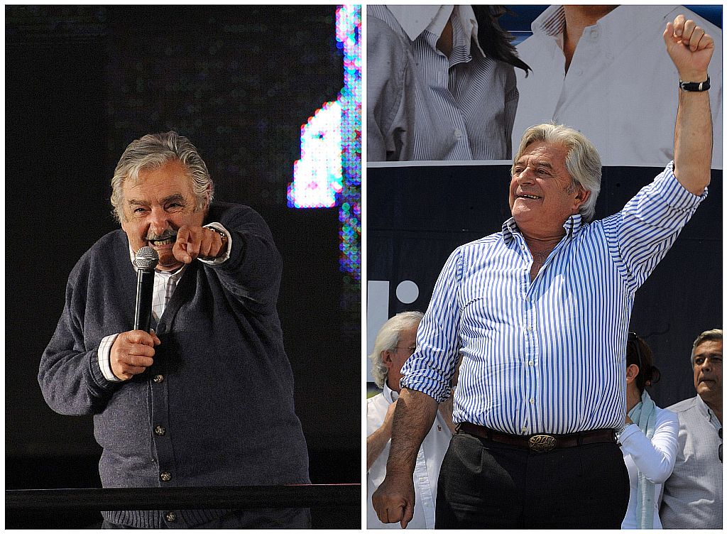 O governista José Mujica e o oposicionista Luis Alberto Lacalle: reta final | Fotos: Pablo Porciuncula Miguel Rojo/Reuters