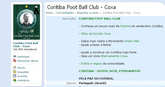 Campanha nasceu na comunidade do Coritiba |