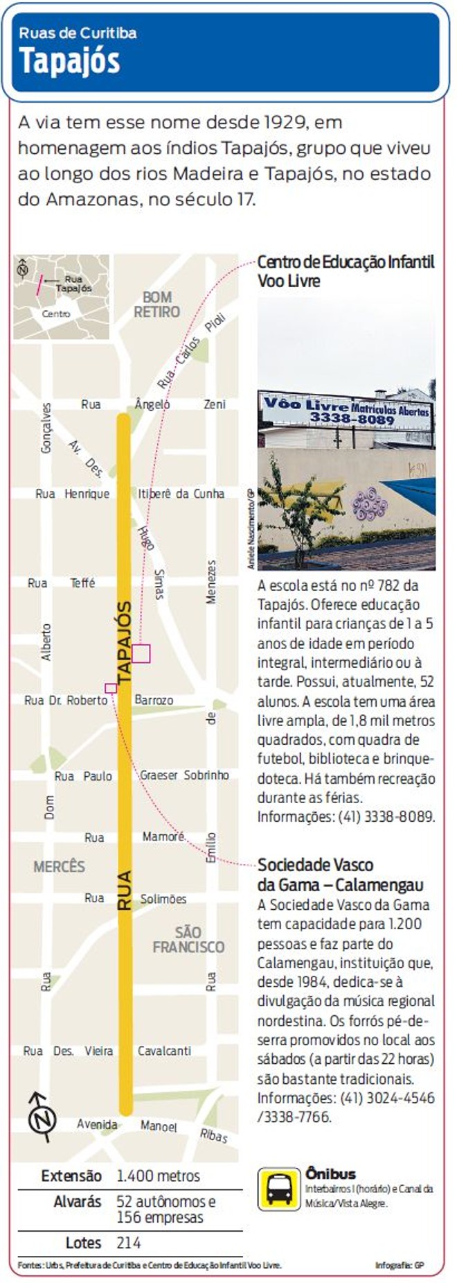 Confira a localização da rua Tapajós | 